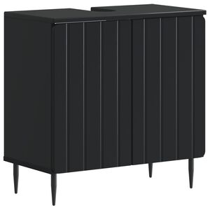 vidaXL Arm&aacute;rio para Pia de Banheiro ZWOLLE Preto 59,5 x 31,5 x 59 cm