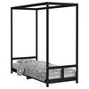 vidaXL Estrutura de cama infantil 80x200 cm pinho maci&ccedil;o preto