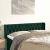 vidaXL Cabeceira de cama c/ abas tecido 147x16x78/88cm verde-escuro