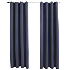 vidaXL Cortinas blackout c/ argolas em metal 2 pcs 140x175cm antracite