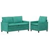 vidaXL Conjunto de Sof&aacute;s 2 pcs Turquesa Veludo