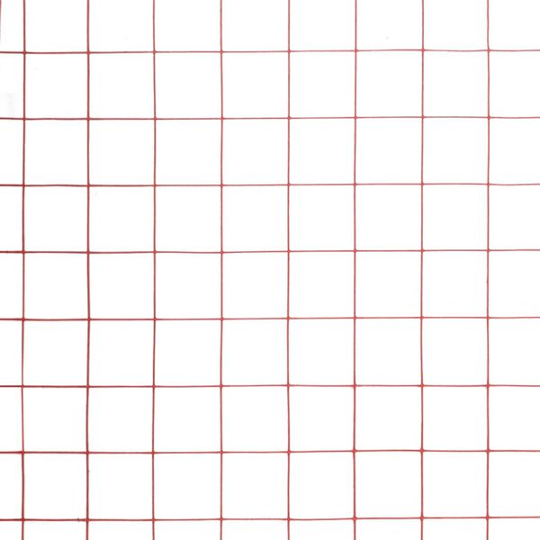 vidaXL Cerca arame galinheiro 10x1 m a&ccedil;o c/ revestimento PVC vermelho