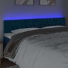 vidaXL Cabeceira de cama c/ luzes LED veludo 180x7x78/88cm azul-escuro