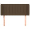 vidaXL Cabeceira de cama c/ abas tecido 103x16x78/88cm castanho-escuro