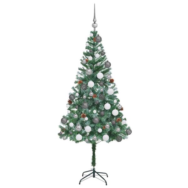 vidaXL &Aacute;rvore de Natal Artificial com 300 LEDs Verde 180 cm PVC e A&ccedil;o