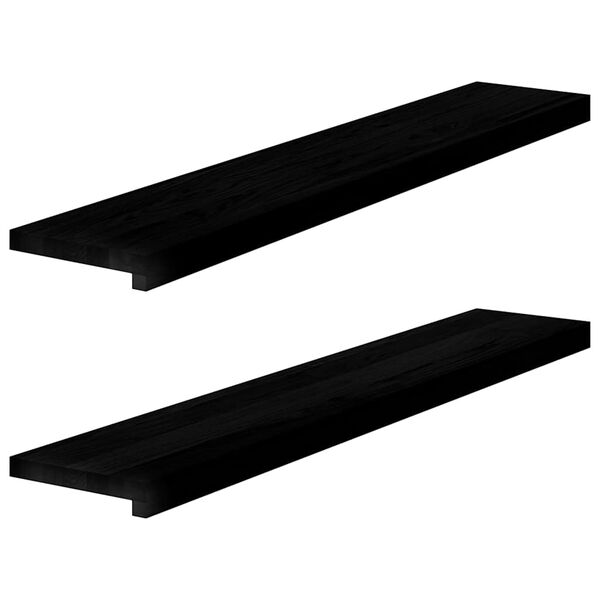 vidaXL Soleiras da janela 2 pcs 110x20x2 cm carvalho castanho-escuro