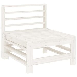 vidaXL Sof&aacute; de centro para jardim madeira de pinho maci&ccedil;a branco