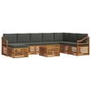 vidaXL Conjunto de Sof&aacute;s para Exterior 9 unid. Natural e Antracite