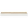 vidaXL Prateleira de parede suspensa 50x23x3,8cm MDF carvalho e branco
