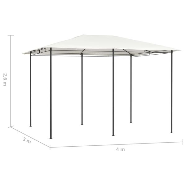 vidaXL Gazebo 3x4x2,6 m 160 g/m&sup2; cor creme