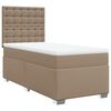 vidaXL Cama com molas/colch&atilde;o 100x200 cm couro artificial cappuccino
