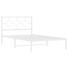 vidaXL Estrutura de cama em metal com cabeceira 107x203 cm branco