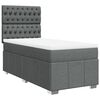 vidaXL Cama com molas/colch&atilde;o 100x200 cm tecido cinza-escuro