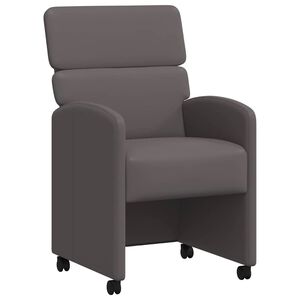vidaXL Cadeiras de Jantar com Rodas 2 unid. Couro sint&eacute;tico Cinzeto