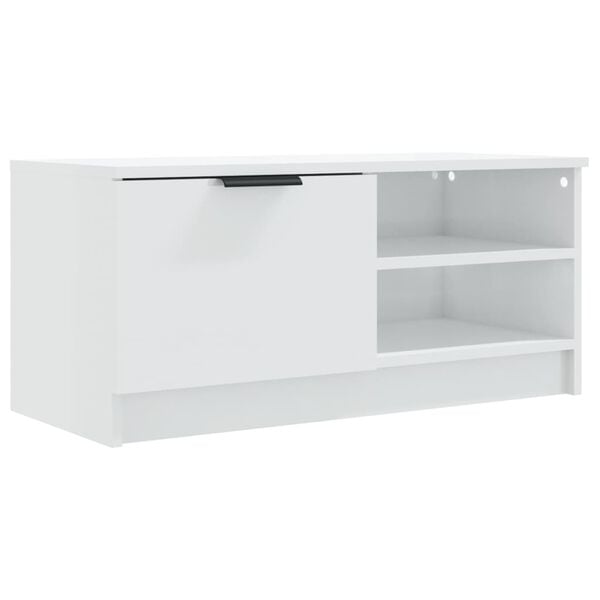vidaXL M&oacute;vel para TV 80x35x36,5 cm madeira processada branco brilhante