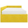 vidaXL Estrutura de Cama de Canto com Colch&atilde;o 2 pcs Amarelo Veludo