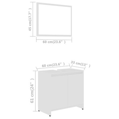 vidaXL 4 pcs conjunto de móveis de casa de banho contraplacado branco
