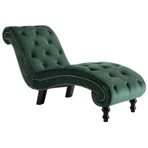 vidaXL Chaise longue em veludo verde