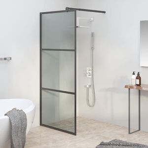 vidaXL Divis&oacute;ria de chuveiro preto 80x195 cm vidro ESG escuro