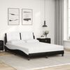 vidaXL Estrutura de cama sem colch&atilde;o Zadar 120x200 cm couro artificial preto e branco
