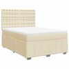 vidaXL Cama com molas/colch&atilde;o 140x190 cm tecido cor creme