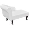 vidaXL Chaise longue couro artificial branco