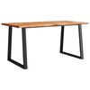 vidaXL Mesa de jantar c/ bordas vivas 160x80x75 cm ac&aacute;cia maci&ccedil;a