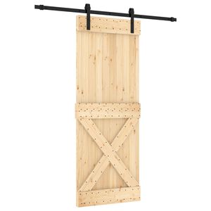 vidaXL Porta Deslizante 80 x 210 cm Natural e Preto