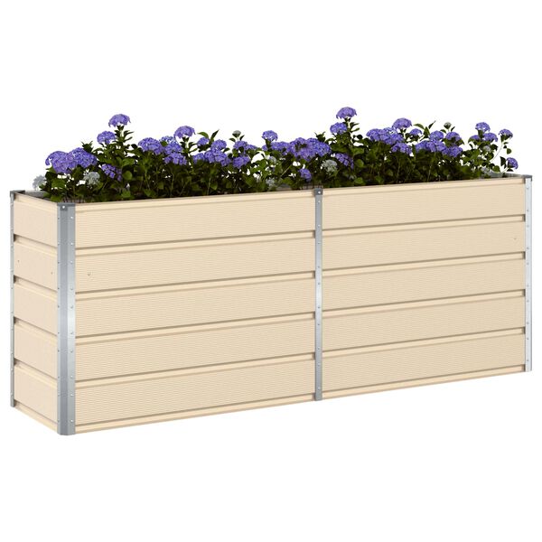 vidaXL Floreira Ivory 480 x 50 x 45 cm A&ccedil;o Galvanizado