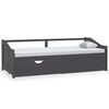 vidaXL Sof&aacute;-cama 3 lugares c/ gavetas 90x200 cm pinho maci&ccedil;o cinzento