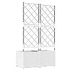 vidaXL Vaso de Jardim 2 pcs Branco 80 x 40 x 143 cm A&ccedil;o