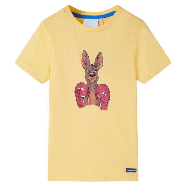 T-shirt infantil com mangas curtas amarelo 104