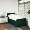 vidaXL Cama com molas/colch&atilde;o 90x190 cm veludo verde-escuro