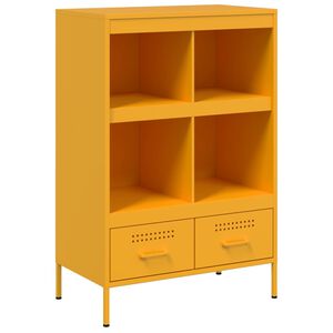 vidaXL M&oacute;vel alto 68x39x101,5 cm a&ccedil;o amarelo mostarda