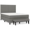 vidaXL Cama com molas/colch&atilde;o 140x190 cm tecido cinzento-escuro