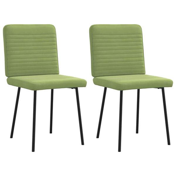 vidaXL Cadeiras de jantar 2 pcs veludo verde-claro