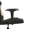 vidaXL Cadeira gaming de massagens tecido preto e creme