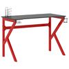 vidaXL Secret&aacute;ria gaming c/ pernas forma K 110x60x75 cm preto/vermelho