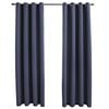 vidaXL Cortinas blackout c/ argolas em metal 2 pcs 140x245cm antracite