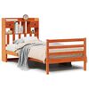 vidaXL Cama com estante sem colch&atilde;o 75x190cm pinho maci&ccedil;o castanho-mel