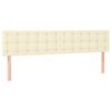 vidaXL Cabeceira de cama c/ LED 180x5x78/88 cm couro artificial creme