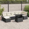 vidaXL Conjunto de Sof&aacute; de Jardim 8 pcs Preto Rattan Sint&eacute;tico