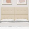 vidaXL Cabeceira com cabeceira Creme 144 cm Couro Sint&eacute;tico