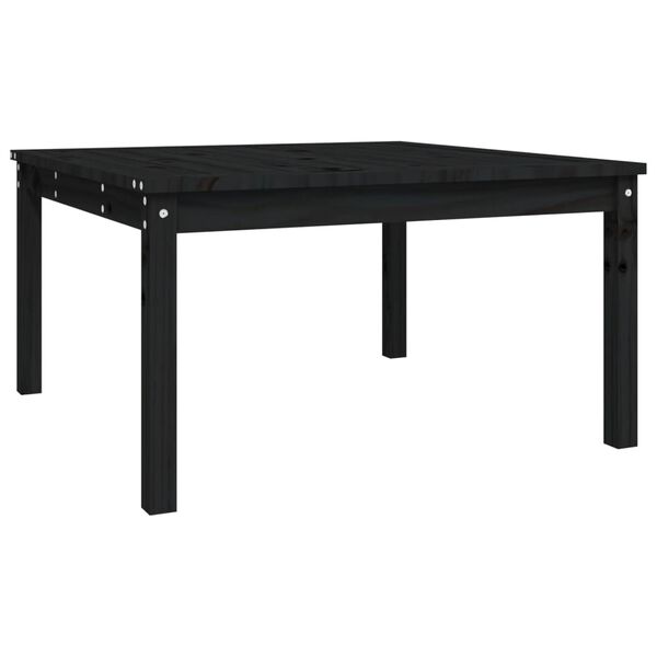 vidaXL Mesa de jardim 82,5x82,5x45 cm madeira de pinho maciça preto