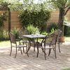 vidaXL Conjunto de Mesa de Jardim 5 pcs Bronze Alum&iacute;nio Fundido