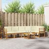 vidaXL Conjunto de Sof&aacute;s para Exterior 7 pcs Natural e Creme