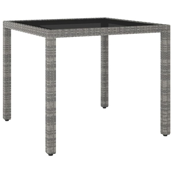 vidaXL Mesa de jardim 90x90x75 cm vime PE cinzento