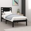 vidaXL Estrutura cama pequena solteiro 75x190 cm madeira maciça preto