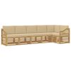 vidaXL Conjunto de Sof&aacute;s para Exterior 6 pcs Branco e Bege
