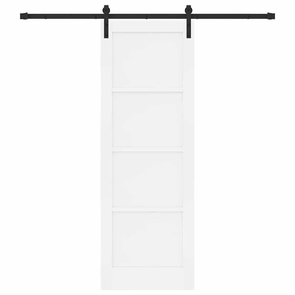 vidaXL Porta Deslizante Branco e Preto 73,5 x 211 cm